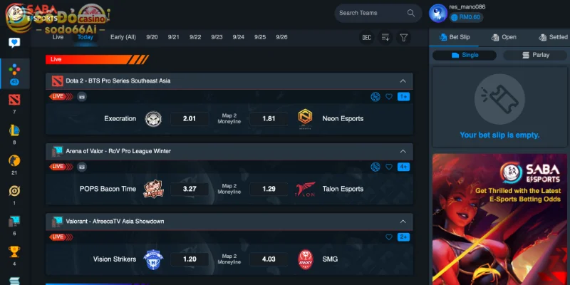 Nắm chắc các mẹo tham gia SABA Esports thắng đậm