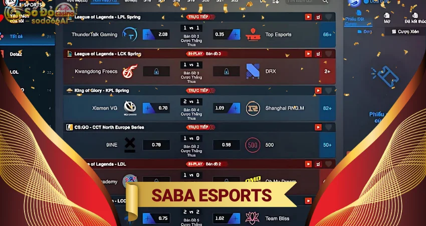SABA Esports - Cá cược thể thao điện tử Top #1 thị trường
