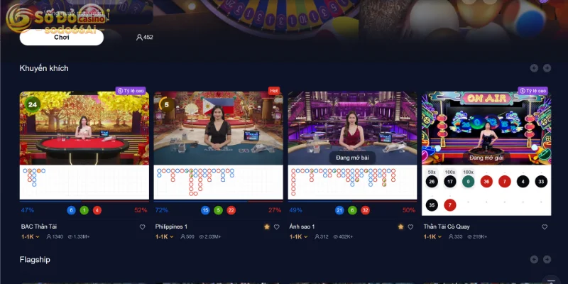 WE được thiết kế với giao diện hiện đại, đa dạng trò chơi