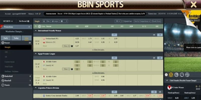 đa dạng kèo cược tại bbin sports sodo66